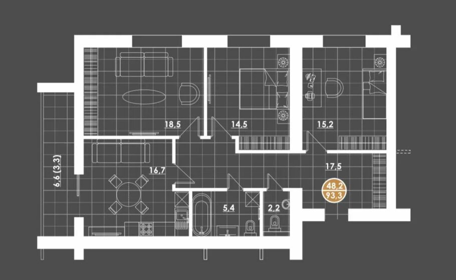 104 м², 3-комнатная квартира 11 390 000 ₽ - изображение 89