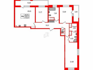 Квартира 102,7 м², 3-комнатная - изображение 1