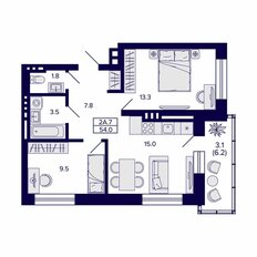 Квартира 54 м², 2-комнатная - изображение 3