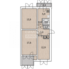 Квартира 58,5 м², 3-комнатная - изображение 2