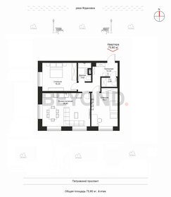 Квартира 75,6 м², 2-комнатная - изображение 1