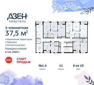 36,9 м², 1-комнатная квартира 7 100 500 ₽ - изображение 35