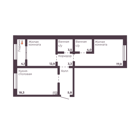 64,8 м², 2-комнатная квартира 8 424 000 ₽ - изображение 24