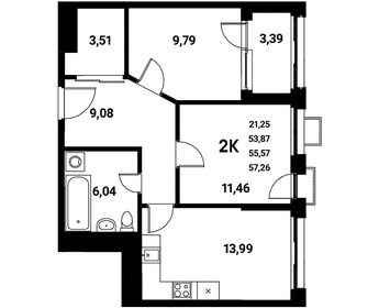 55,6 м², 2-комнатная квартира 8 612 377 ₽ - изображение 17