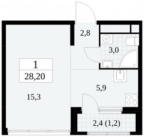 Квартира 28,2 м², студия - изображение 1