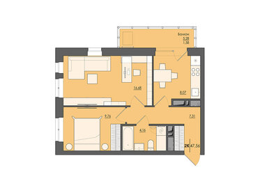 47,1 м², 2-комнатная квартира 5 649 000 ₽ - изображение 16