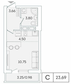 30,7 м², квартира-студия 3 900 000 ₽ - изображение 60