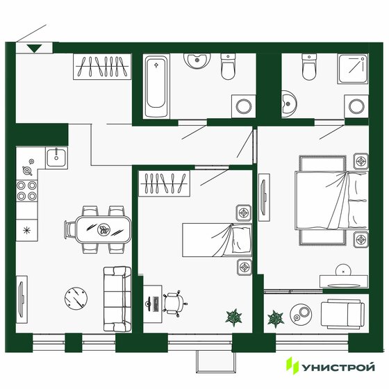 62,9 м², 2-комнатная квартира 13 273 000 ₽ - изображение 1