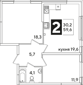 58,9 м², 2-комнатная квартира 7 144 570 ₽ - изображение 17