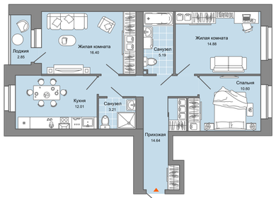 79 м², 3-комнатная квартира 8 156 604 ₽ - изображение 19