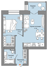 Квартира 45 м², 2-комнатная - изображение 1