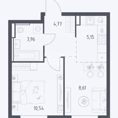 Квартира 32,9 м², 1-комнатная - изображение 2