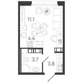 24,2 м², квартира-студия 9 950 000 ₽ - изображение 15