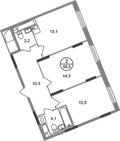 55,6 м², 2-комнатная квартира 14 734 000 ₽ - изображение 13