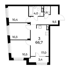 Квартира 67,3 м², 3-комнатная - изображение 1