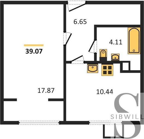 39,1 м², 1-комнатная квартира 6 980 000 ₽ - изображение 32