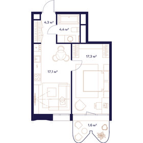 44,7 м², 1-комнатная квартира 23 444 000 ₽ - изображение 59