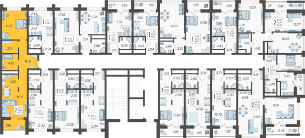 49,3 м², 2-комнатная квартира 12 999 000 ₽ - изображение 41