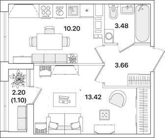 31,3 м², 1-комнатная квартира 7 400 000 ₽ - изображение 29