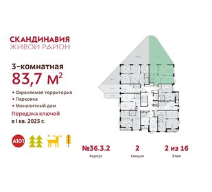 92,6 м², 3-комнатная квартира 21 730 384 ₽ - изображение 19