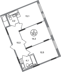 54,6 м², 2-комнатная квартира 15 288 000 ₽ - изображение 11