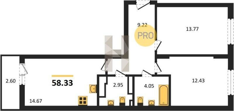 61,8 м², 2-комнатная квартира 10 030 000 ₽ - изображение 54