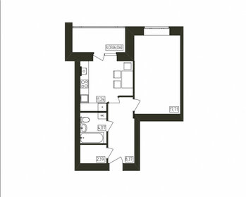 Квартира 47,7 м², 1-комнатная - изображение 1