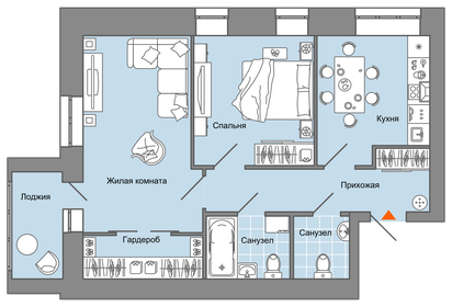 Квартира 60 м², 2-комнатная - изображение 1