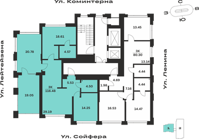 Квартира 116,5 м², 3-комнатная - изображение 2