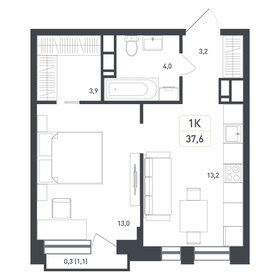 Квартира 37,3 м², 1-комнатная - изображение 1