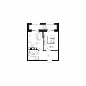 Квартира 35,4 м², 1-комнатная - изображение 1