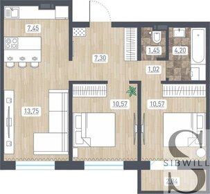 Квартира 57,7 м², 3-комнатная - изображение 1