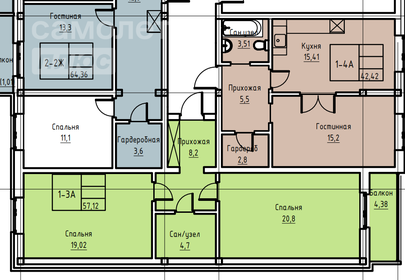 70,8 м², 2-комнатная квартира 4 035 600 ₽ - изображение 28