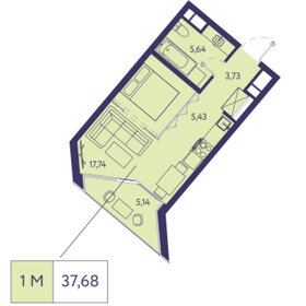 37,7 м², 1-комнатная квартира 12 321 360 ₽ - изображение 30