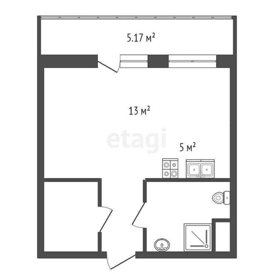 27,6 м², квартира-студия 5 600 000 ₽ - изображение 7