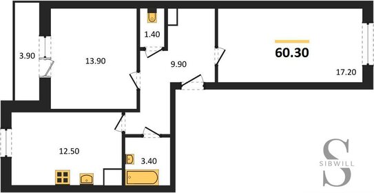 59,8 м², 2-комнатная квартира 5 920 200 ₽ - изображение 14