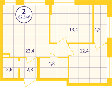 Квартира 60,4 м², 2-комнатная - изображение 2