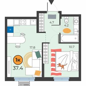 Квартира 37,4 м², 1-комнатная - изображение 1