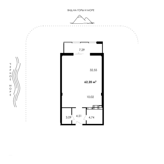 62,2 м², 1-комнатные апартаменты 23 250 620 ₽ - изображение 1