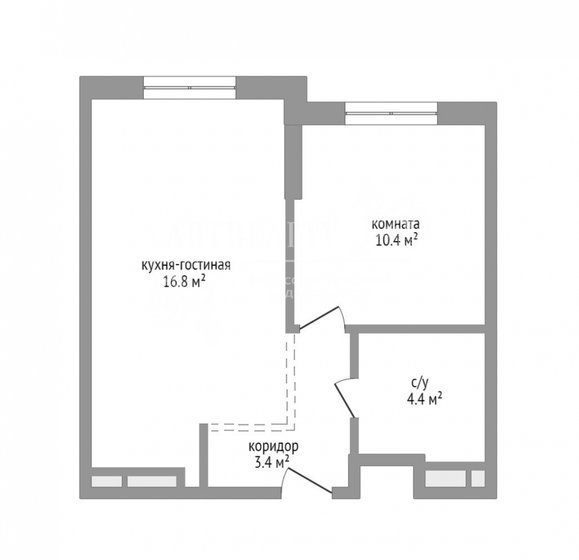 36 м², 2-комнатная квартира 16 790 000 ₽ - изображение 1