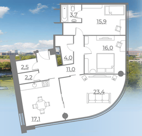 68,3 м², 2-комнатные апартаменты 26 000 000 ₽ - изображение 76