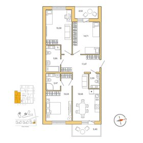 97 м², 3-комнатная квартира 14 300 000 ₽ - изображение 15