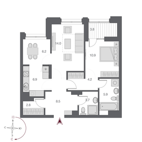 64,8 м², 2-комнатная квартира 12 850 000 ₽ - изображение 25