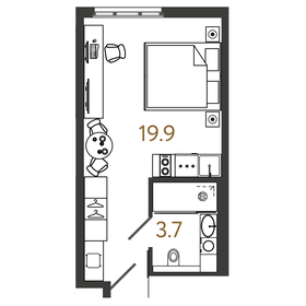 22 м², квартира-студия 12 798 616 ₽ - изображение 85