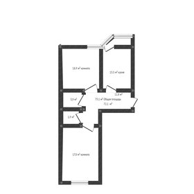 Квартира 71,6 м², 2-комнатная - изображение 1