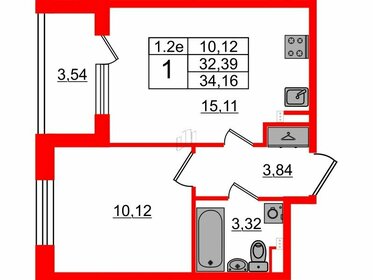 Квартира 32,4 м², 1-комнатная - изображение 1