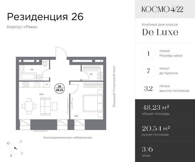 48,2 м², 1-комнатные апартаменты 80 013 568 ₽ - изображение 11