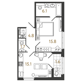 34,3 м², квартира-студия 17 530 264 ₽ - изображение 19