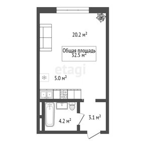 43 м², квартира-студия 3 100 000 ₽ - изображение 22