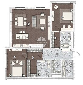 Квартира 158,6 м², 3-комнатные - изображение 1